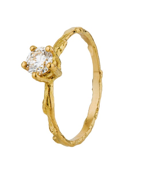 Product shot of 4.5 mm Diamond Eyebright Ring by Alex Monroe Jewellery