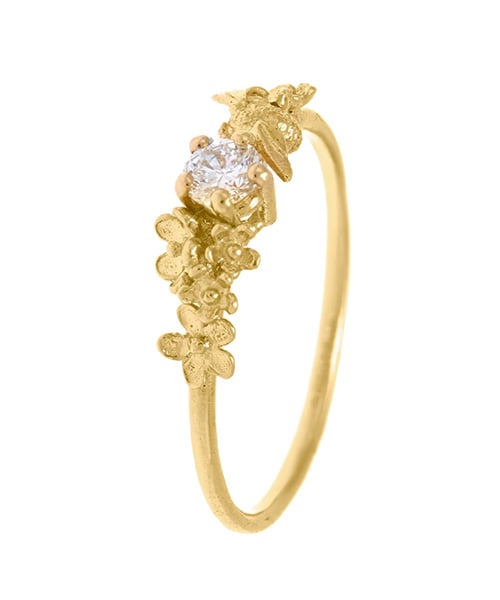 paper shot of Beekeeper Garden Ring with 0.11ct Diamond by Alex Monroe Jewellery