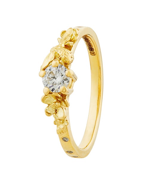 product shot of Beekeeper Jardinière Ring by Alex Monroe Jewellery