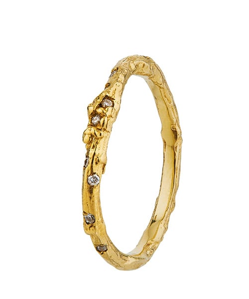 product shot of Birch Diamond Band 2mm by Alex Monroe Jewellery