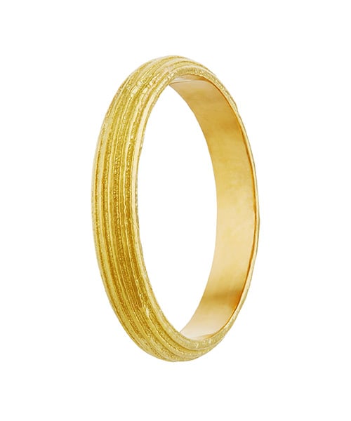 product shot of D-Shaped Reed Band Ring by Alex Monroe Jewellery