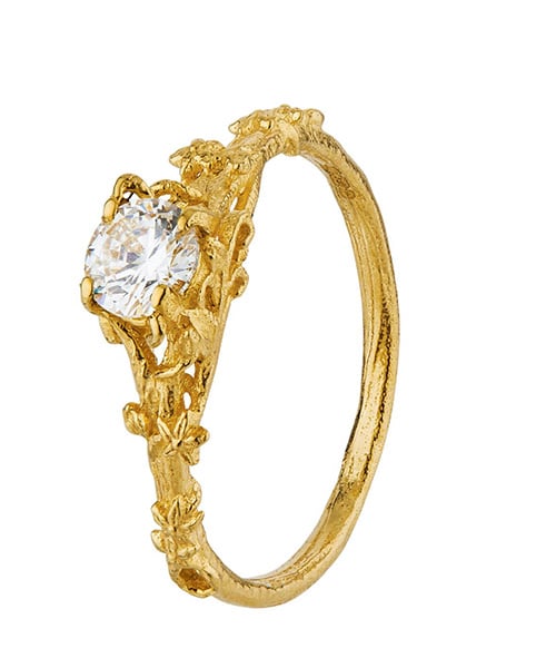 product shot of Fine Bark Diamond Ring by Alex Monroe Jewellery