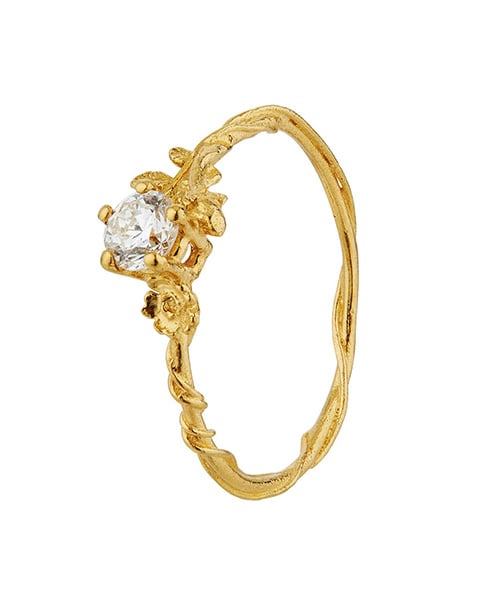 product shot of Rosa Alba Diamond Ring by Alex Monroe Jewellery