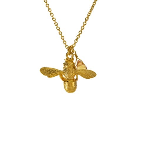 22ct gold plated Honey Bee and Citrine Necklace