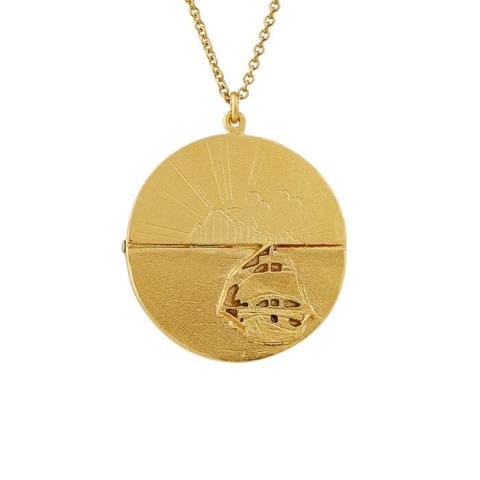 Sail into the Sunset Folding Disc Necklace