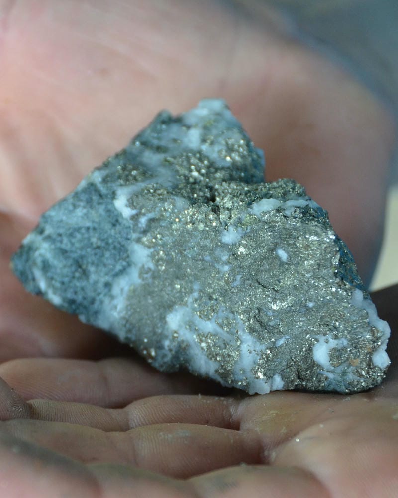 Large blue green grey coloured, unprocessed piece of gold.