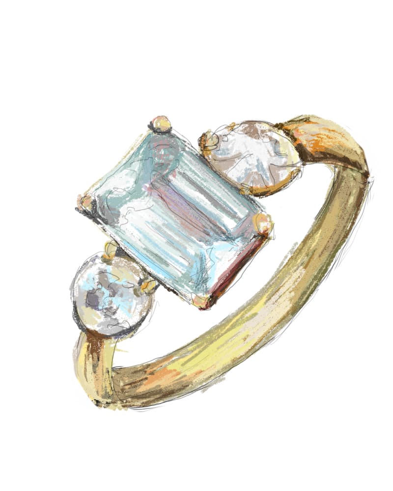 Olivia Colman's Aquamarine Engagement Ring