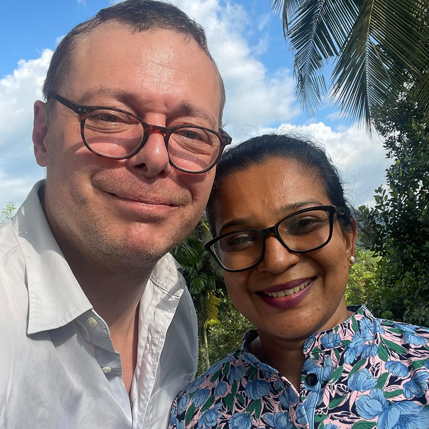 Winter Woodland Treetop In-Line Necklace in gold plate inside a vinatge jewellwey box