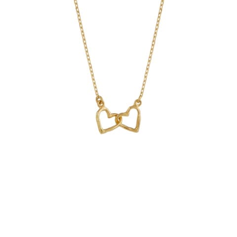 Teeny Tiny Linked Heart In-Line Necklace